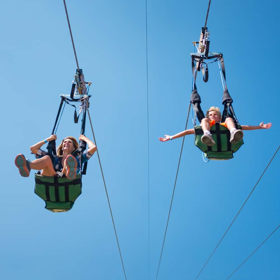 Extreme jungle adventure tour in Cancun - High-Altitude Thrills with the Bungee Swing