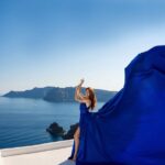 Flying Dress Photoshoot in Santorini - Exploring Oia’s Iconic Blue Domes