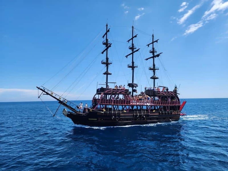 From Antalya: Kemer Pirate Party Boat Trip w/Lunch & Pickup - Board the Largest Pirate Ship for a Themed Seafaring Experience