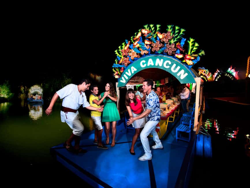 From Playa del Carmen: All-Inclusive Xoximilco Park Admission - The Nighttime Trajinera Ride Through Canals