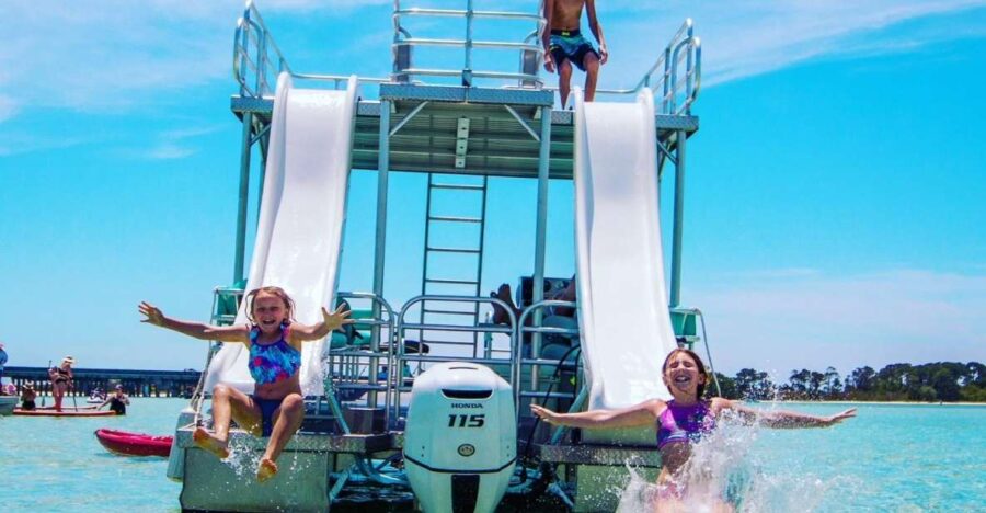 Full Day Double Decker Pontoon Boat Rental- Okaloosa Island - Starting Point at Crab Island Watersports Hut