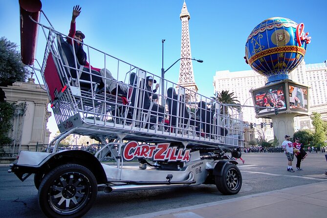 Giant Shopping Cart Limo Ride in Las Vegas - Witness the Bellagio Fountains from an Elevated Perspective