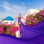 GROUP FLYING DRESS PHOTOSHOOT in Santorini - The Meeting Point at Mama Lena in Imerovigli