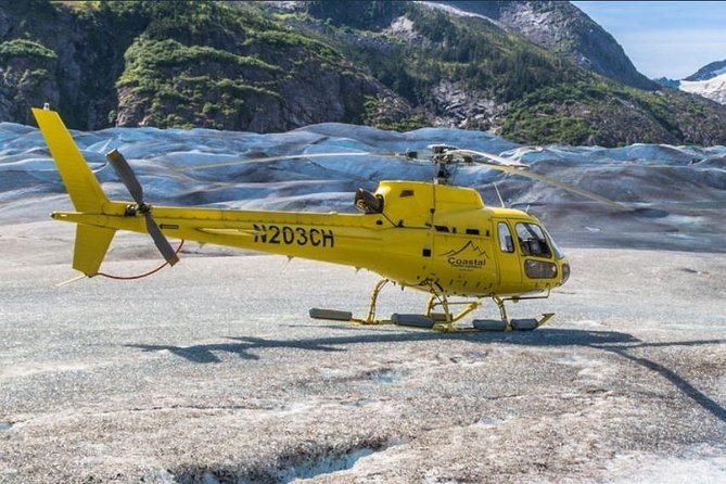 Helicopter to a Dogsledding Experience with a Glacier Landing - Exploring the Lower Herbert Glacier and Ice Formations
