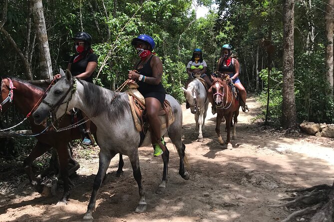 Horseback riding with ATV, zip lines and cenote, lunch and transfer - Zip Line Adventure: Flying Over the Jungle Canopy