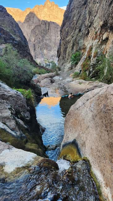 Hot Springs Hike at Goldstrike Canyon Six Steamy Waterfall - Starting Point at Goldstrike Hot Springs Trailhead