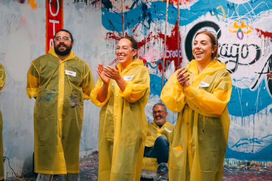 Houston: Corporate Creativity Art Boom - Houston Art Boom Starts with Paint Shooting and Canvas Spinning