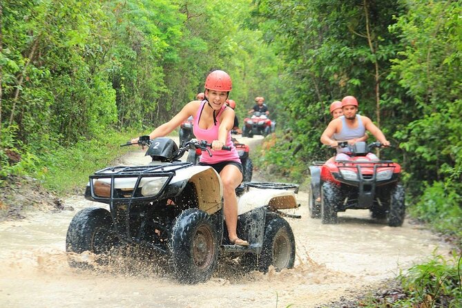 Jungle Adventure! ATV's (shared), Ziplining and Cenote Cancun & Playa Del Carmen - Thrilling ATV Experience on Cobblestone Roads and Obstacles