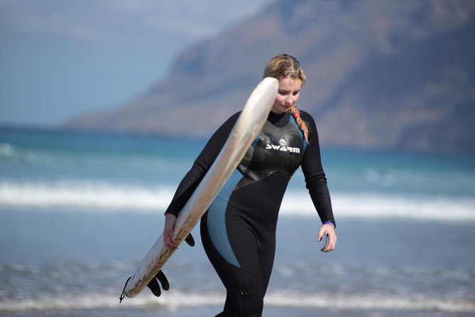 Lanzarote Surfing Session - Surf Instruction at Famara Beach on Lanzarote’s North Coast