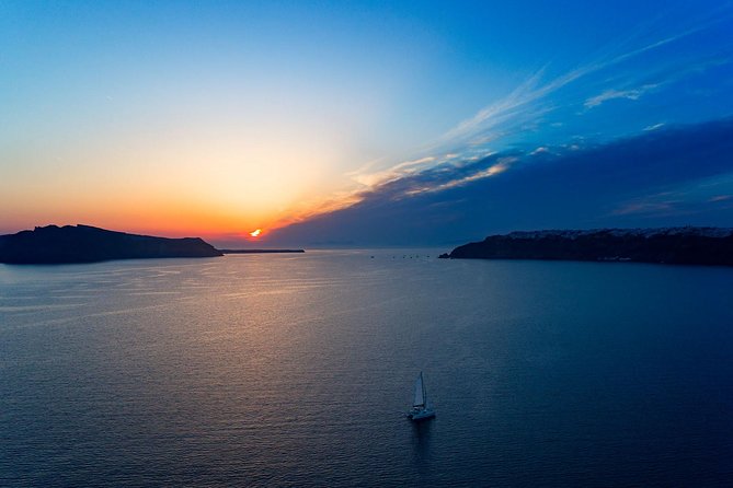 Luxury Sunset Cruise with Swim Stops, BBQ meals and Open Bar - Setting Sail Across Santorini’s Caldera
