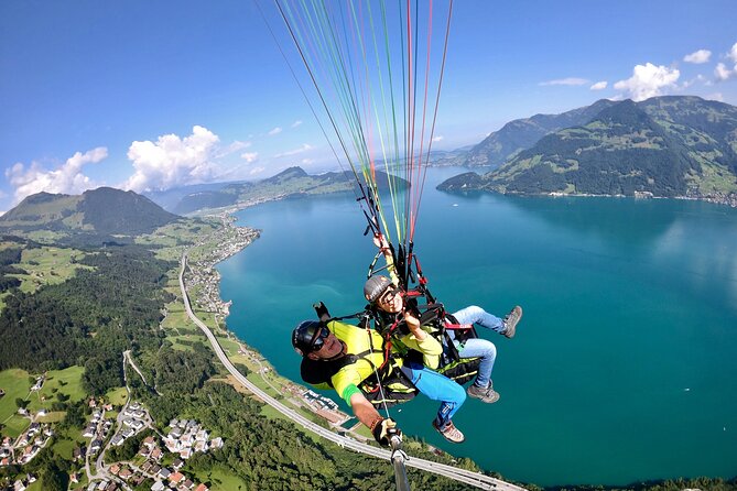 Luzern / Lucerne Professional Paragliding Tandem Flights - The Departure Point at Bahnhofplatz in Stans