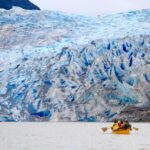 Mendenhall Glacier Canoe Paddle and Hike Juneau - Paddling Across Mendenhall Lake with Glacier Views