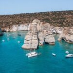Milos Private Full Day Catamaran Cruise with Lunch and Drinks - Stops at Kalogries Beach and Triades Bay