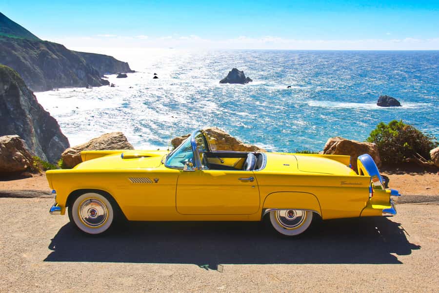 Monterey & Big Sur: 1955 Ford Thunderbird Convertible Rental - The Iconic 1955 Ford Thunderbird in Vibrant Two-Tone Colors