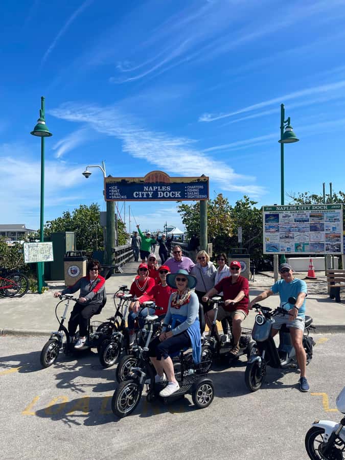 Naples Florida: Electric Trike & Moped Tour - Fun 4 All Ages - Starting Point: Shoppes at Dockside