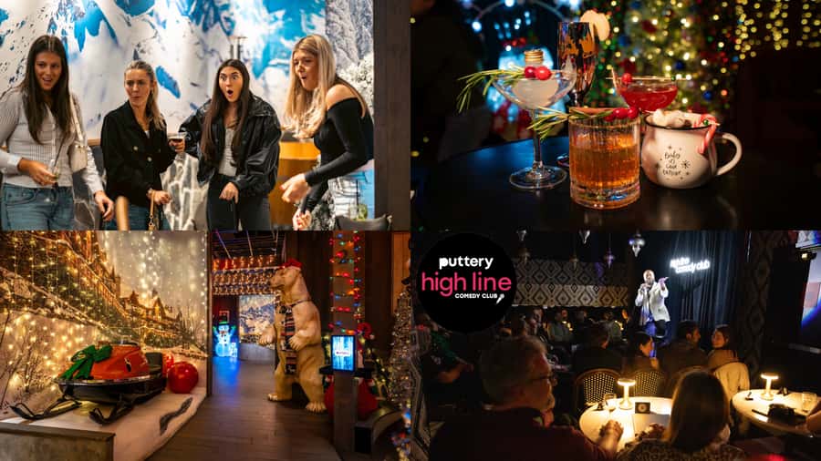 New York City: Holiday Mini Golf + Cocktail & S'more - The Complimentary Holiday Cocktail and Smores Station