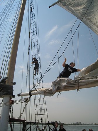 NYC Statue of Liberty Tall Ship Sail aboard Clipper City - Setting Sail from Pier 17 at South Street Seaport