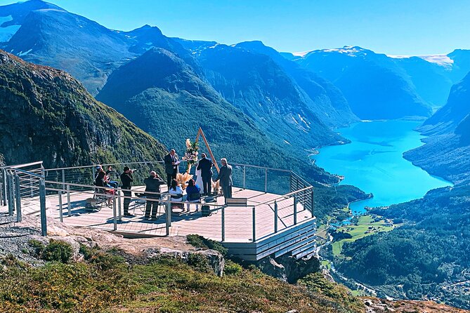 Olden Private Shore Excursion Briksdal Glacier and SkyLift Loen - Visiting Olden Old Church: A Vibrant Red Landmark