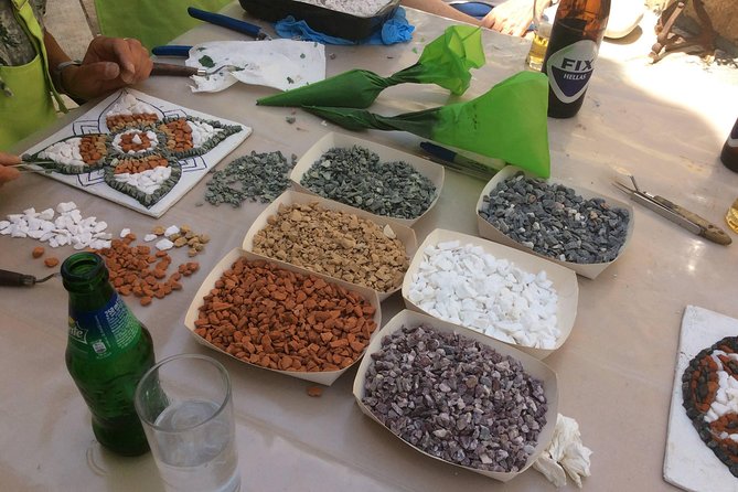 One day mosaic workshops in the Southern Peloponnese - Choosing a Design and Working with Natural Stones