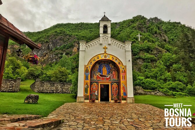 ONE WAY Sarajevo > Belgrade - Full day tour in Eastern Bosnia / Western Serbia - Visiting the Dobrun Monastery in a Mountainous Setting