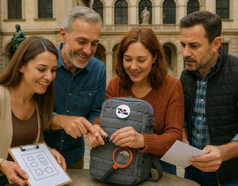 Outdoor Escape Game with Mystery Backpack Augsburg: The Merchant's Seal - Solving Puzzles with a Tactile Mystery Backpack