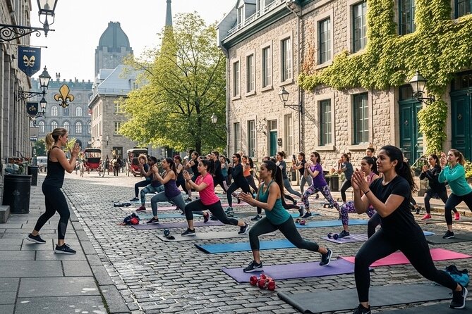 Outdoor Fitness Class - Warm-up and Stretch in the Heart of Old Montreal