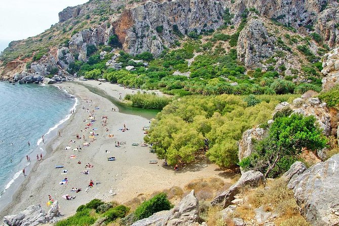 Preveli Beach and Damnoni Kourtaliotikowaterfalls from Rethymno - Damnoni Beach and the Boat to Preveli Palm Beach