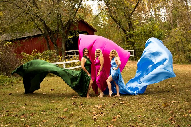 Private Flying Dress Photo Session in St. Louis - Scenic Locations Offering a Variety of Backdrops