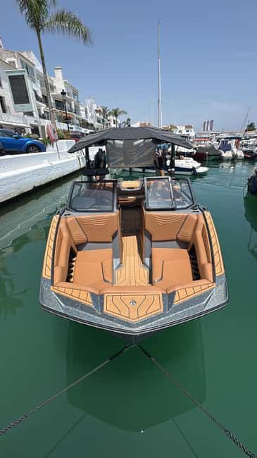 Private Nautique G23 Boat Experience in Puerto Banús - Departure from the Puerto Banús Marina at Gucci’s Front