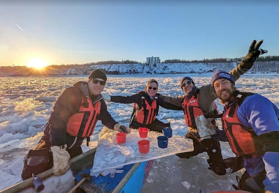 Quebec City: Sunset Ice Canoe Experience with Sauna - Learning About the Ice Canoes History