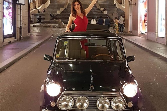 Rome Ancient tour by Night in Mini Vintage Cabriolet with drink - Castel SantAngelo and the Adriano Tumulus