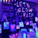 Rome: Fluorescent Painting in artist's studio with Fine Wine - The Experience of Painting and Sipping in Rome’s Neon World