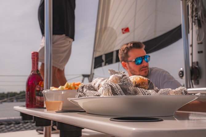 Rosé Brunch Under Sail - The Catamaran and Its Comforts