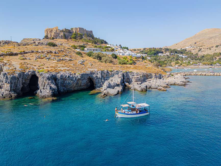 Sailing Lindos & Hidden Bays with Captain Vasilis - Starting Point at Lindos Harbor