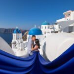Santorini Flying Dress Photography - Scenic Stops and the Oia Backdrop