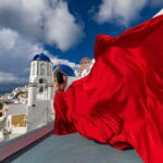 Santorini: Flying Dress Photoshoot **Dress Included** - The Santorini Photoshoot Starts in Oia’s Iconic Village