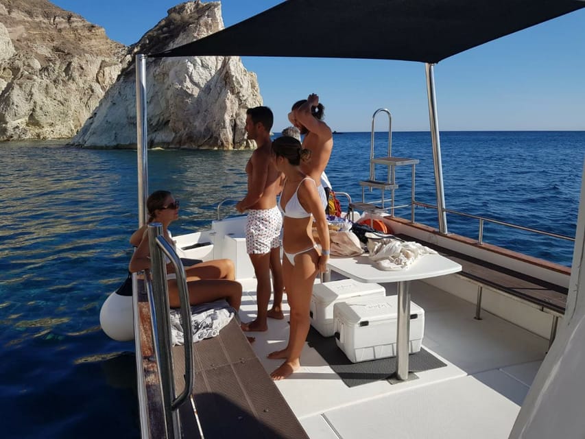 Santorini: Private Motorboat Cruise and Volcano Hike - The Comfort-Focused Motorboat Design