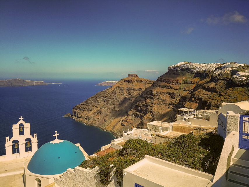 Santorini: Private Sunset Tour with Picnic & Transfer - Admiring Firostefani’s Iconic Blue Dome and Panoramic Views