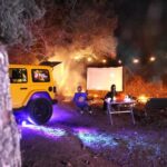 Scary Movie Night in the Desert - The Inflatable Projector Screen and Sound Effects Setup