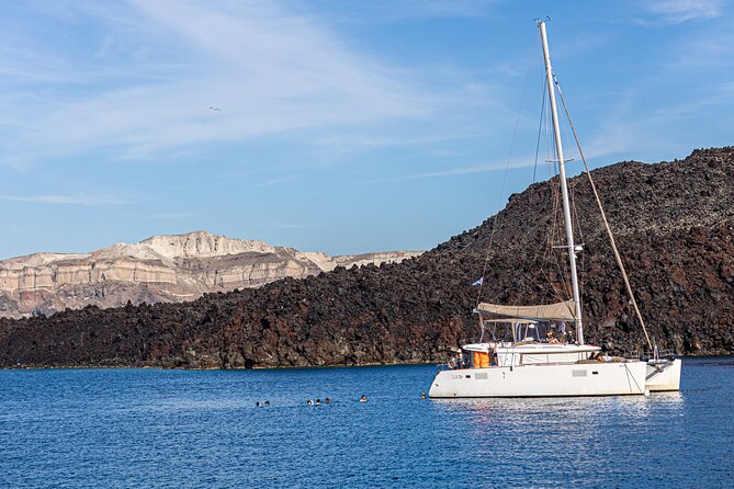 Semi Private Santorini Catamaran Tour - The Luxurious Lagoon Catamaran: A Spacious and Stylish Vessel