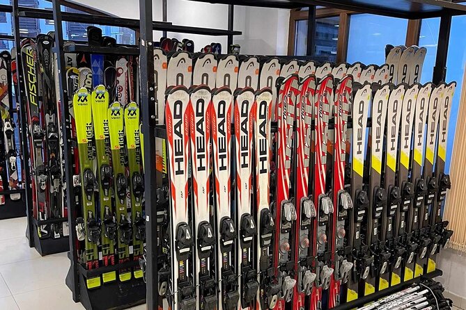 Ski and snowboard equipment in Bansko,Bulgaria - Seamless Equipment Pickup Near the Gondola
