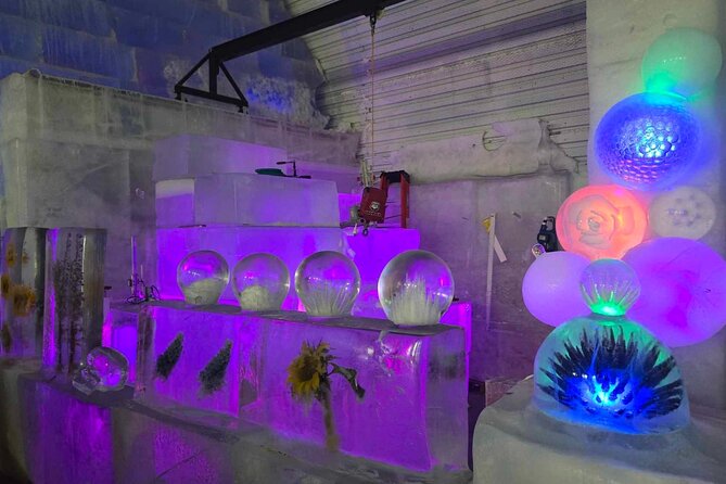 Spectacular Hot Spring Experience with Northern Lights - Exploring the Ice Museum with Ice Sculptures and Bars