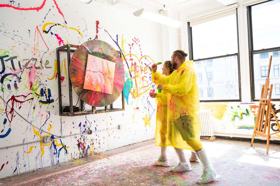 Spinning Private Art Experience - The Heart of the Experience: Spinning Paint for Artistic Magic