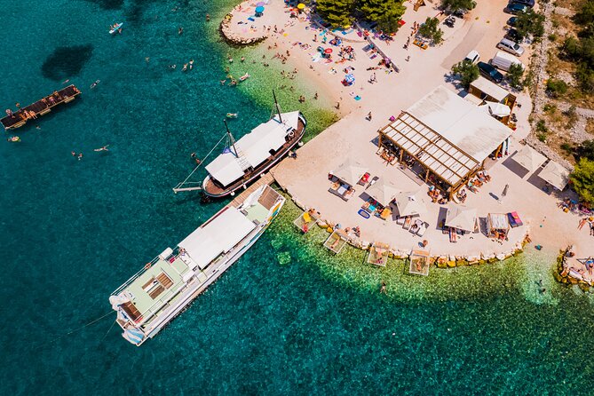 Split: Blue lagoon & 3island tour with Mediterranean Lunch - First Stop: Relaxing at Ciovo Island’s Borko Beach Bar