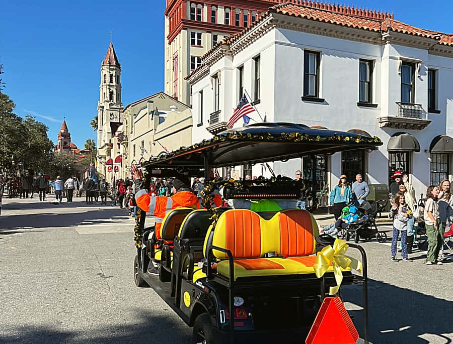 St.Augustine Private Tour on Premium Golf Cart with PiCk Up - Starting Point with Hotel Pickup in Downtown or West King