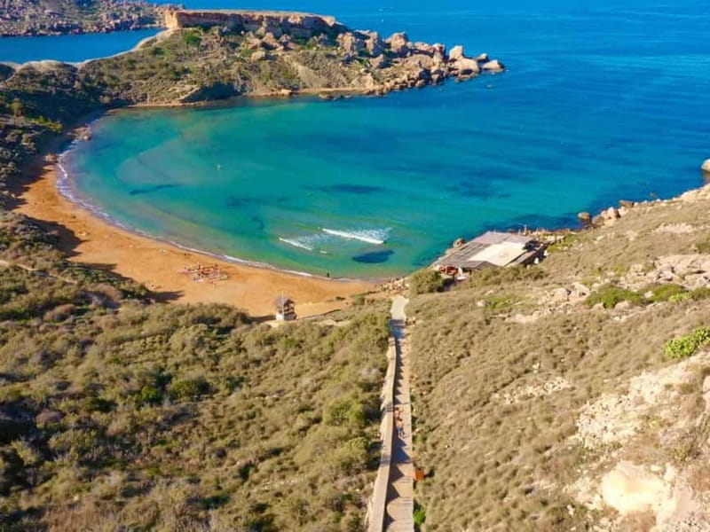 Sunday: Ghajn Tuffieha (Riviera) Beach Yoga Class - The Setting of Ghajn Tuffieha (Riviera) Beach for Yoga Practice