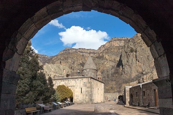 Symphony of Stones, Garni, Geghard, photo stop at Charents arch - The Charents Arch: A View of Mt. Ararat and Literary Tribute
