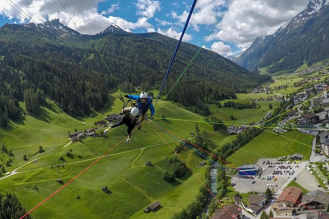 Tandem Paragliding Tirol, Austria - Riding the Cable Car to the Launch Point