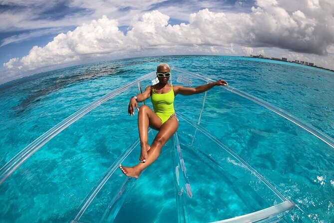 Tour to Arch in the only Clear Boat in Cabo Cruise Hotel PICKUP! - Enjoying Lovers Beach and Cabo San Lucas Beach