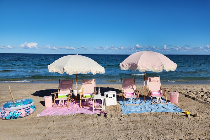 West Palm Beach Day: Umbrella, Chairs, Yeti, JBL Speaker, Towels+ - The Fully Set-Up Beach Spot at Coastal Cabana Club